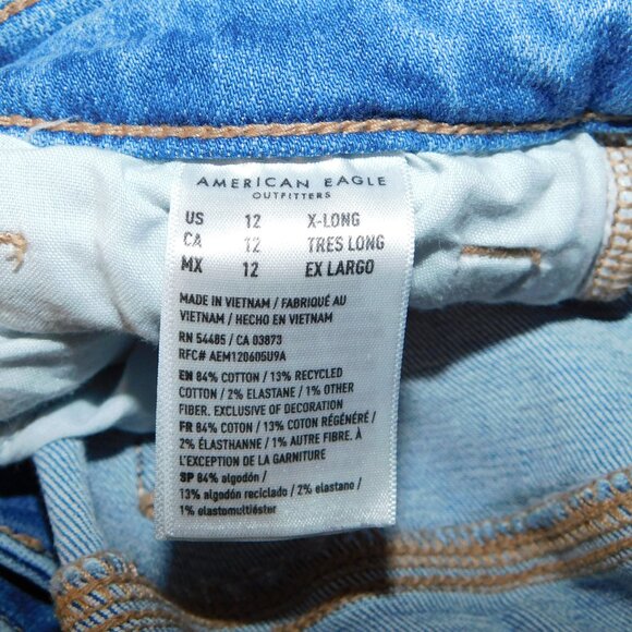 American Eagle Skinny Kick Jeans - Size 12, X-Long - Picture 3 of 3